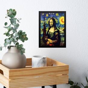 Quadro Decorativo Mona Lisa By Van Gogh 45X34Cm - Com Vidro