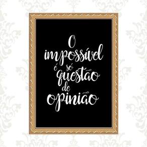 Quadro Moldura Dourada Nada É Impossível 45X34Cm