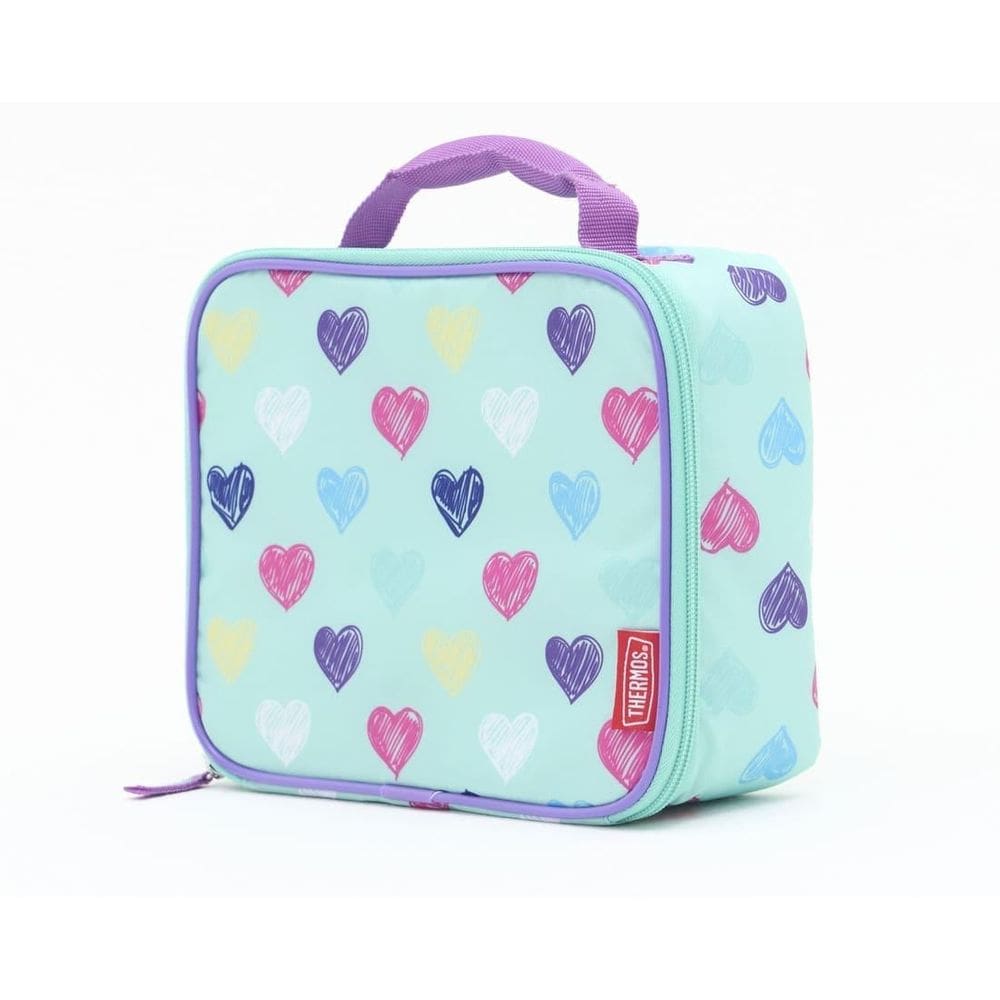Lancheira Térmica Infantil C Alça Thermos Corações Coloridos