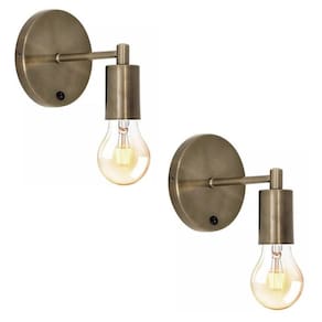 Kit 2 Arandelas Luminária Parede Botão Moderna Sala Bronze