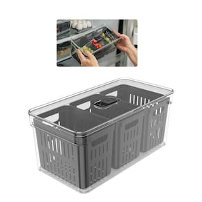 Organizador De Geladeira Com 3 Cestos 5L Clear Fresh