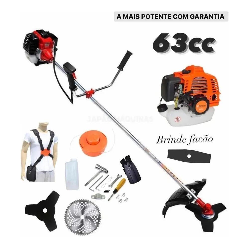 Roçadeira Lateral A Gasolina Cortador De Grama 58Cc