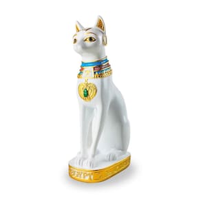 Gato Egípcio Bastet Branco 19M Símbolo Fertilidade