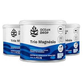 Kit 3 Trio Magnesio Quelato Dimalato 720Mg 60Caps Ocean Drop