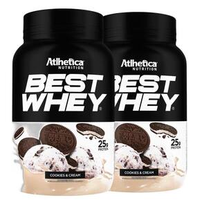 2 Suplemento Best Whey Isolado Hidro Cookies 900G Atlhetica