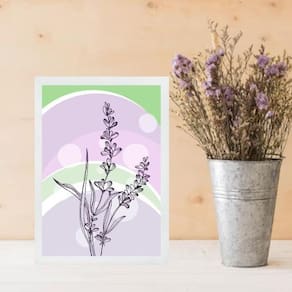 Quadro Decorativo Lavanda - Lilás E Verde 33X24Cm