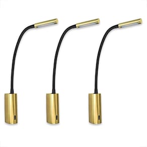 Kit 3 Arandela Leitura Cabeceira Led Interruptor 3000K 3W