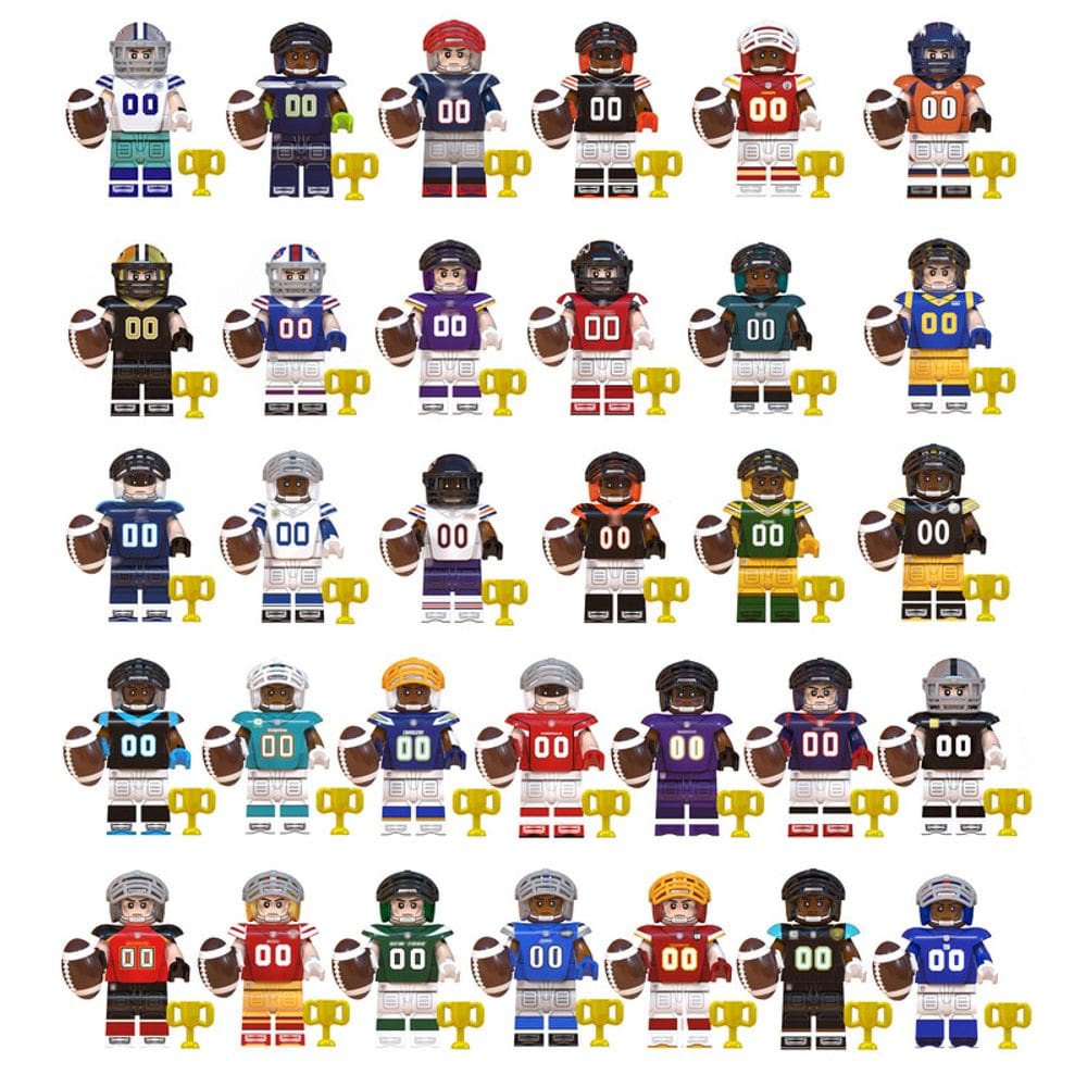 Boneco Jogador Futebol Americano Bloco De Montar