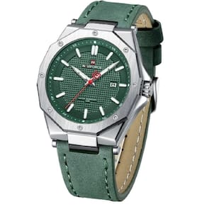 Relógio Masculino Naviforce Pulseira Couro Nf9200 Verde