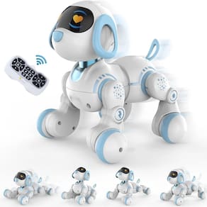 Robô Cachorro De Controle Remoto Azul Com Led - Castela