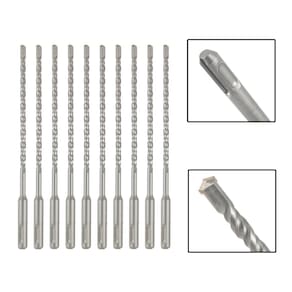 Jogo 10 Brocas Sds Plus 6X310 Mm Aço Carbono Tungstênio
