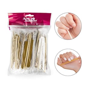 Kit 100 Lixa E Palito Ponta Chanfro Embalado Individualmente