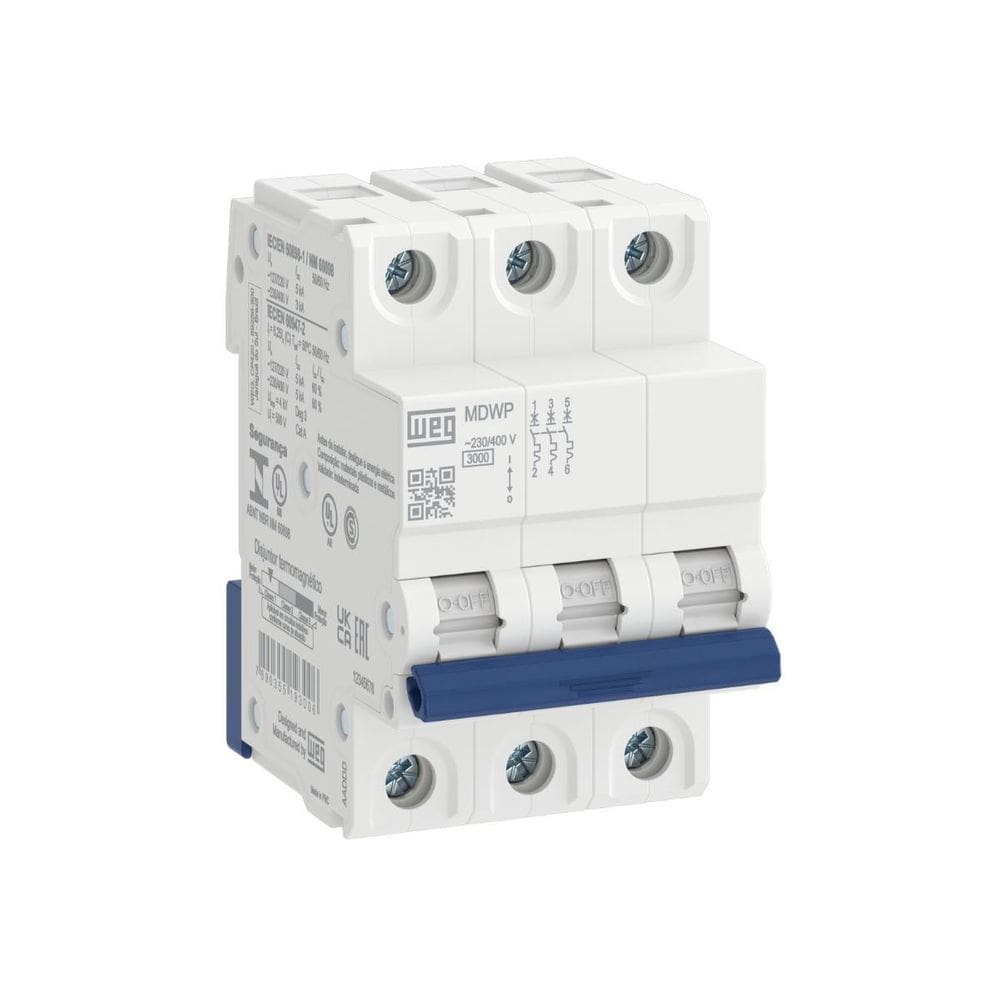 Minidisjuntor Tripolar 20A Mdwp-C20-3 5Ka Curva C Weg