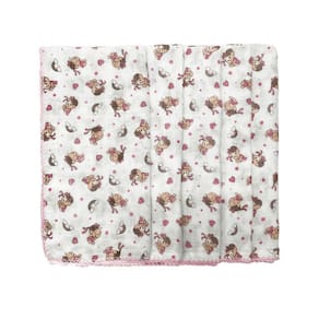 Kit 5 Fralda Da Turma Da Monica 70X70Cm Com Crochê Rosa