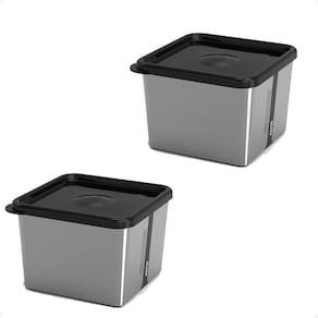 Kit 2 Pote Para Alimentos 850Ml Metallic C/Tampa Bpa Free
