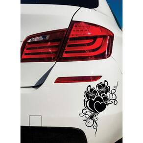 Adesivo Para Carro Coração E Flores