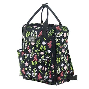 Mochila Costas Quadrada By Sof Floral Preta Sabra