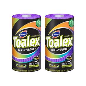 Pano Multiuso Toalex Reutilizavel Roxo Com 44Un-Kit Com 2Un