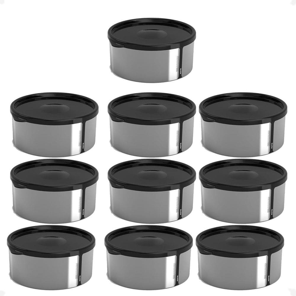 Kit 10 Pote Para Alimentos Bpa Free 700Ml Metallic Com Tampa