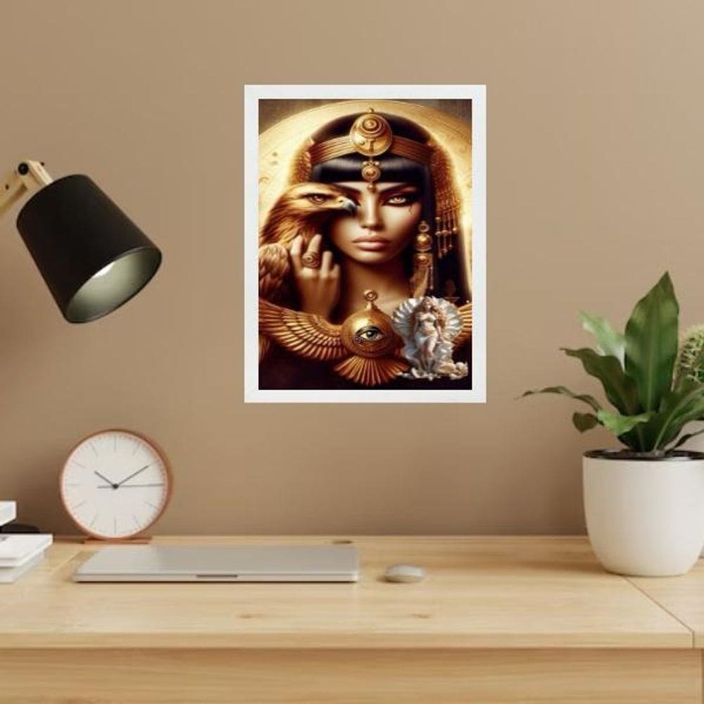 Quadro Arquétipo Cleópatra Águia Afrodite 33X24Cm - Vidro