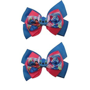 Laço Azul Stitch Cabelo Adulto Elegante Luxo 2 Unidades-No