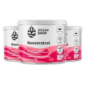 Kit 3 Resveratrol Trans Resveratrol 500Mg 30 Caps Ocean Drop