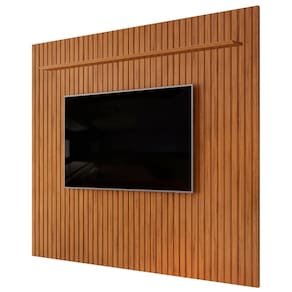 Painel TV 75 Pol 275cm Suspenso Ripado Noah D04 Freijó - Mpozenato