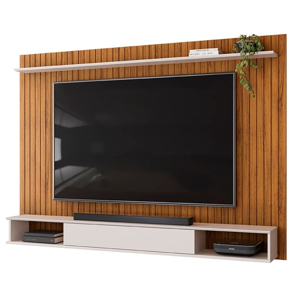 Painel TV 70 Pol 193cm Bancada Suspensa Ian D04 Freijó/Off - Mpozenato