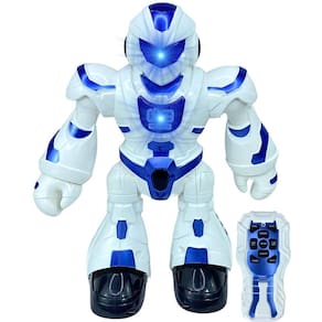 Robô Brinquedo Infravermelho Azul Dança Com Sons Luz Castela