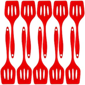 Espatula De Silicone Vazada Vermelha Grande Kit 10 Un