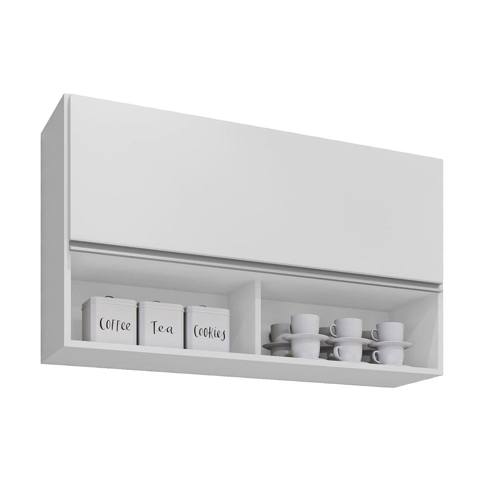Armário de Cozinha Aéreo 100cm Basculante Mia M24 Branco - Mpozenato