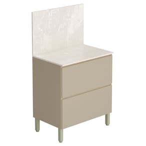 Balcão de Cozinha Com Tampo 80cm 1 Porta Minsk K02 Vanilla - Mpozenato