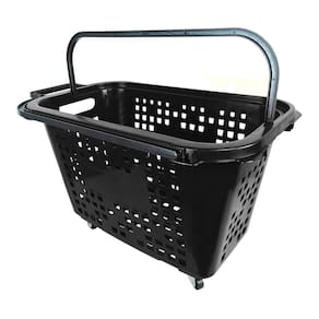 Cesta De Compras Com Rodas 40L Preta