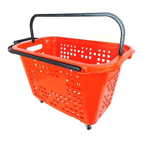 Cesta De Compras Com Rodas 40L Vermelha