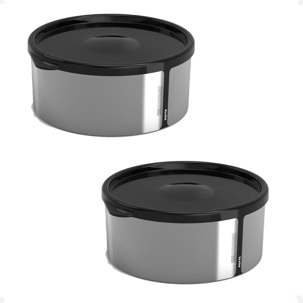 Kit 2 Pote Para Alimentos Bpa Free 700Ml Metallic Com Tampa