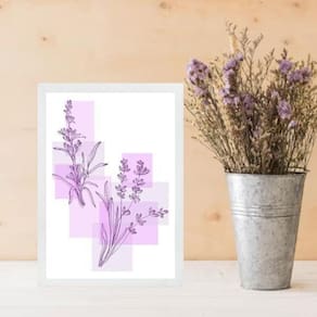 Quadro Decorativo Moderno Flores Lavanda 45X34Cm