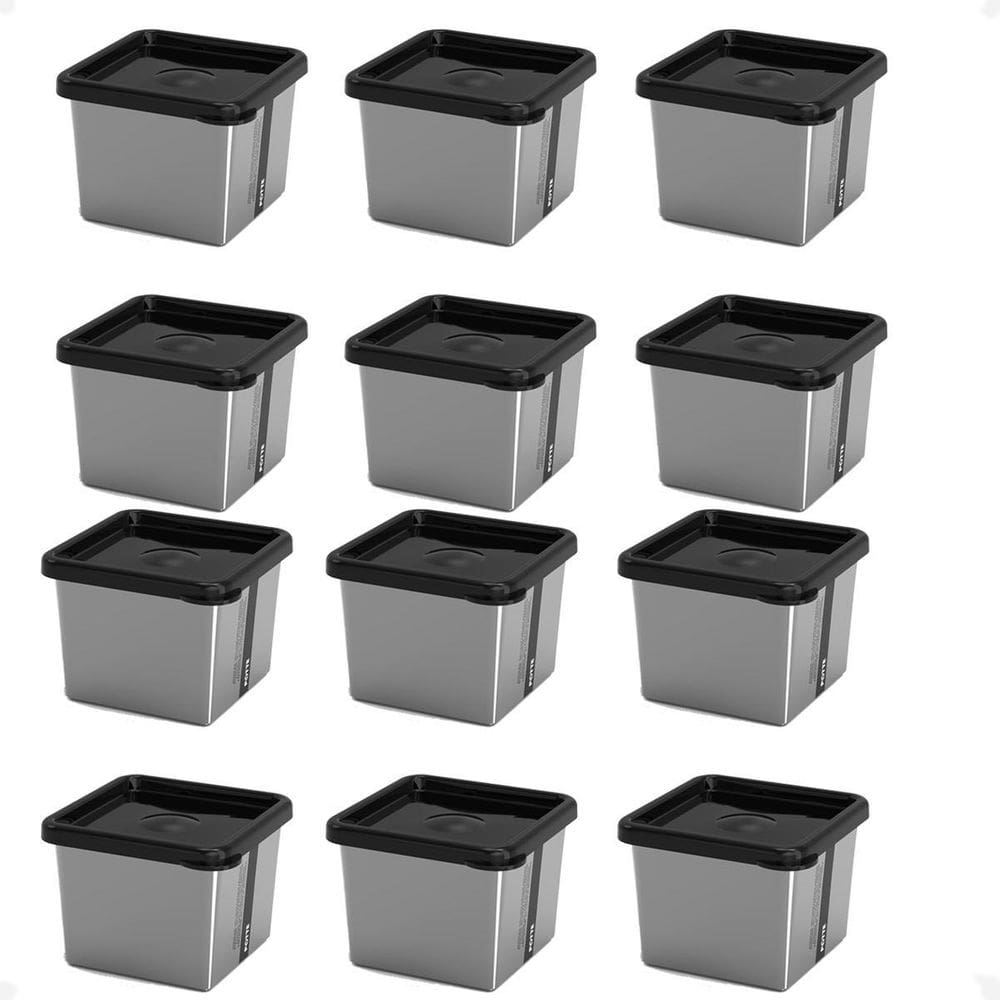 Kit 12 Pote Para Alimentos 430Ml Metallic Com Tampa Bpa Free