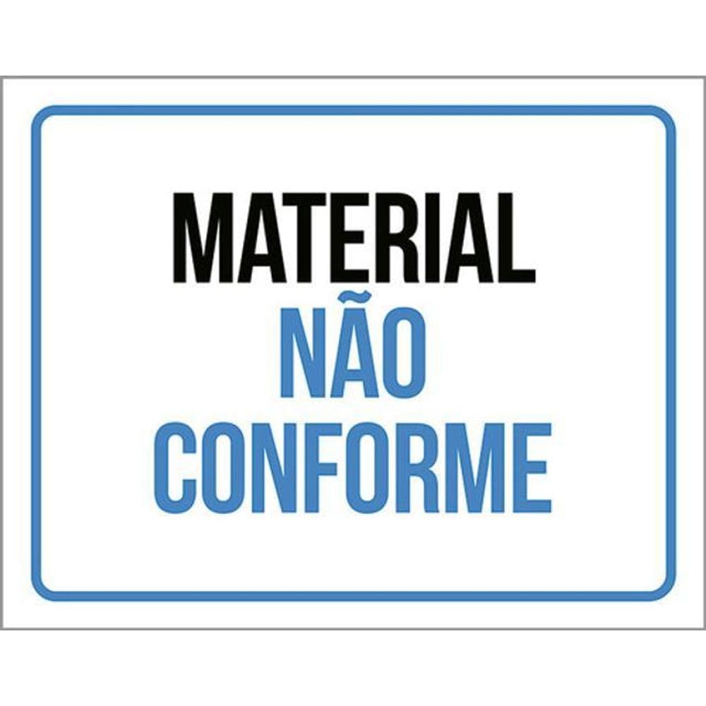 Kit 3 Placas Material Não Conforme