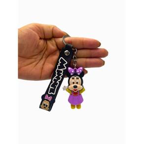 Chaveiro Minnie 3D Emborrachado Variado 8Cm - Minnie Roxa