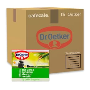 Chá Verde Dr. Oetker Gengibre Abacaxi Hortelã Kit 24 Caixas