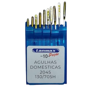 Agulha Para Máquina Doméstica 2045 Nº 21 Lanmax - Pct 10 Unidades