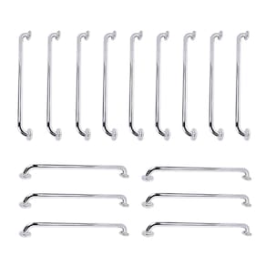 Barra de Apoio 70cm Inox Kit 15 Unidades Cadeirante Idoso Gestante Casa Acessibilidade Casa Banheiro Box Seguro Escada Resistente Suporte Corrimao