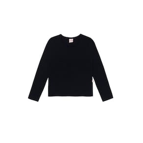 Blusa básica infantil menina em cotton Brandili Preto