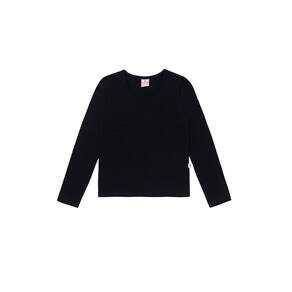 Blusa básica infantil menina em cotton Brandili Preto