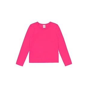 Blusa básica infantil menina em cotton Brandili Rosa