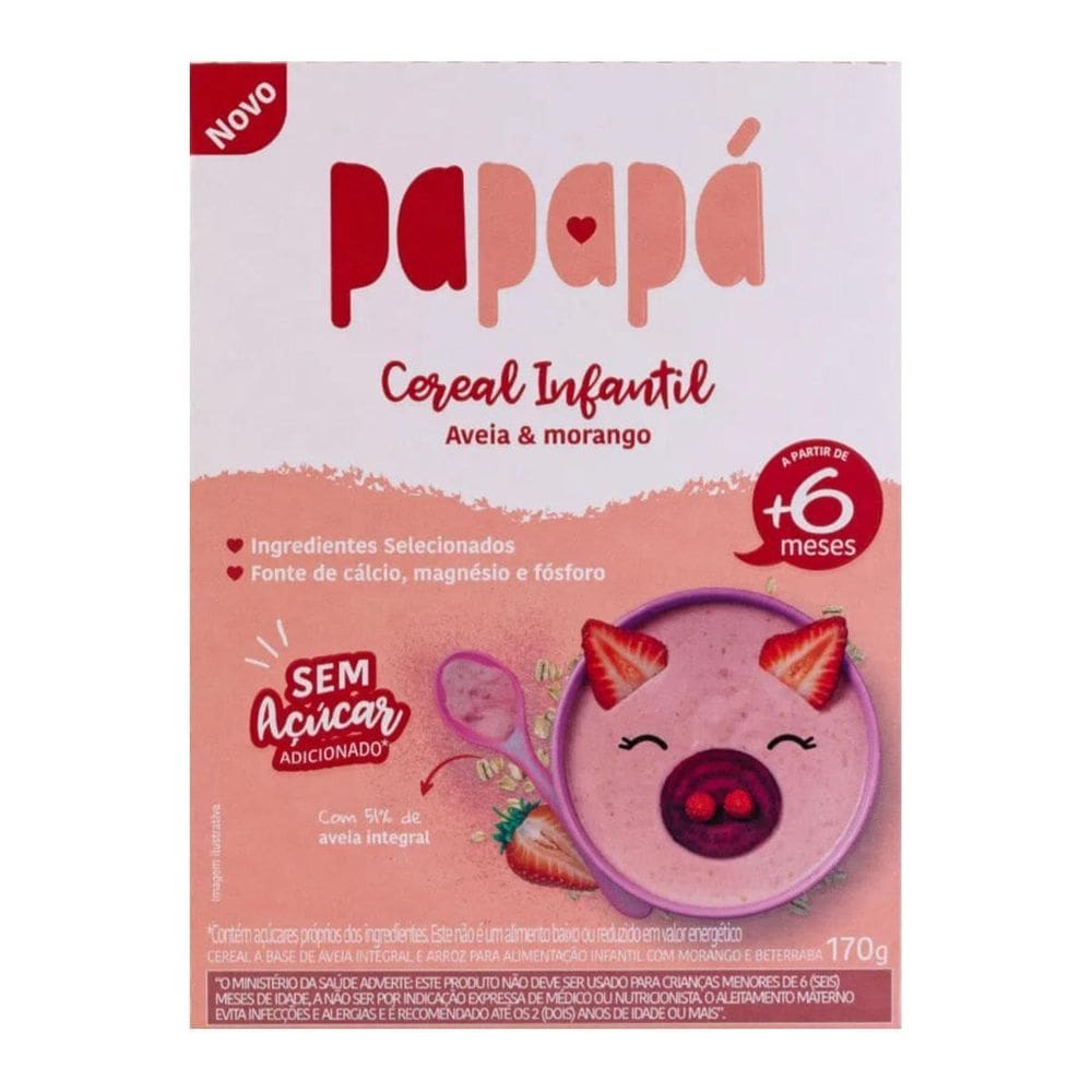 Cereal Infantil Aveia E Morango Sem Açúcar +6 Meses 170G
