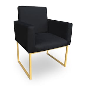 Poltrona Decorativa Nina Suede Base Metálica Industrial Dourado - Pallazio
