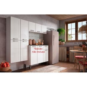 Cozinha Modulada Completa Dona Maria 3 Peças (1 Armário + 1 Paneleiro + 1 Complemento) CPT100 Branco - Bertolini