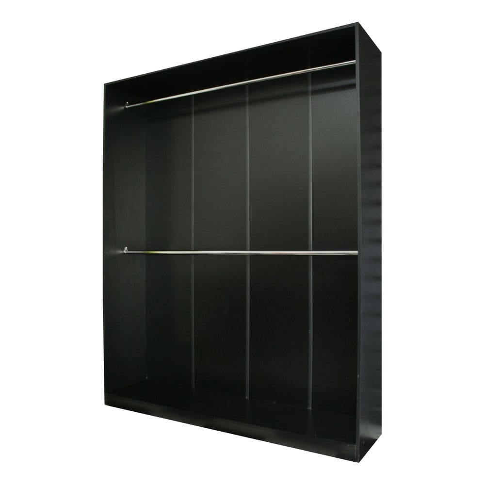 Armário Estante Expositor Arara Dupla Closet Cabideiro Loja Roupas Cor Preto