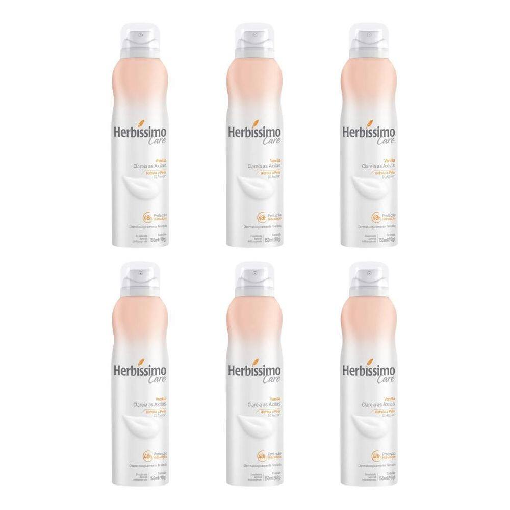 Desodorante Aero Herbíssimo Care Vanilla 150Ml - Kit Com 6Un
